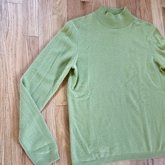 100% cashmere CHARTER CLUB mockneck sweater light green pastel size S - Picture 2 of 6